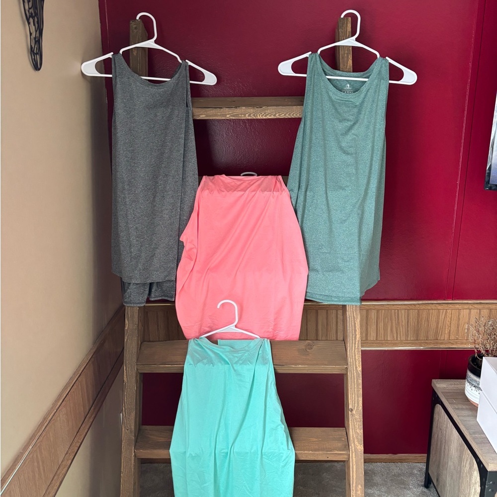 Women's Sleeveless Tops - Gray, Coral, Mint